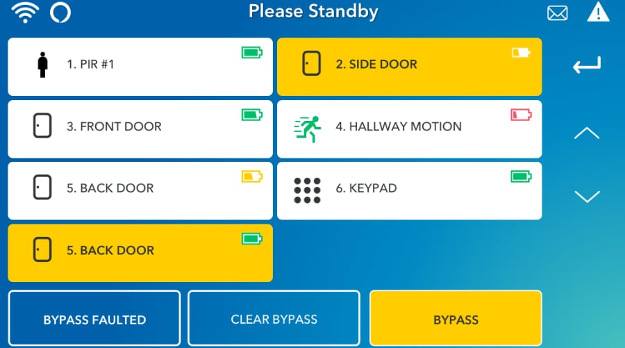 Stamford security system command screen.